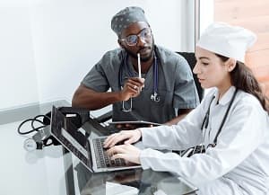 Two doctors holding a meeting